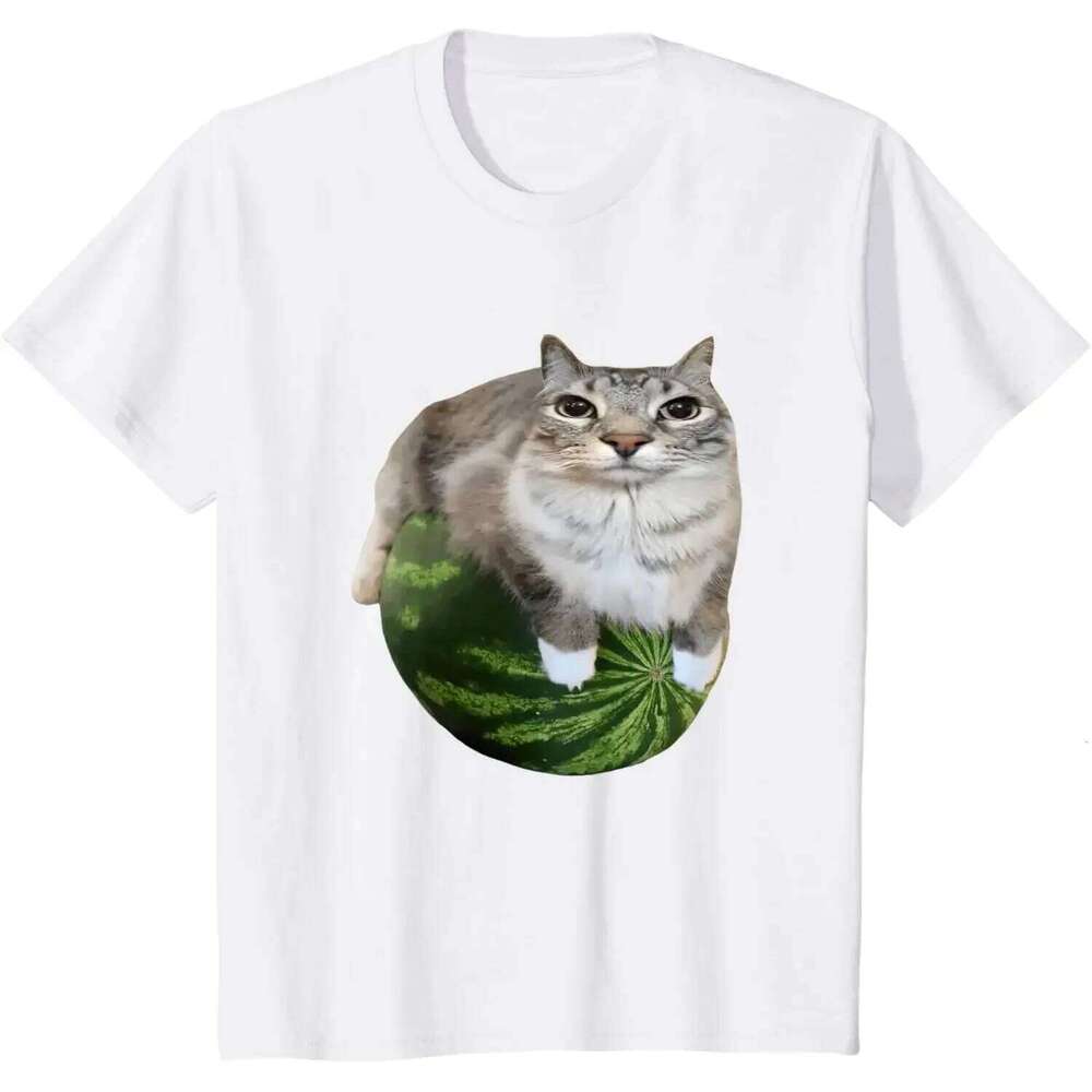 Silly Cat Meme T-Shirt Hilarious Watermelon Print Shirt Is A Stylish Unisex Top for Both Men and Women X260209