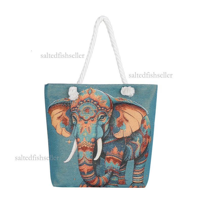 2026 Luxury Ethnic Embroidery Women's Canvas Handbag New Fashion Cartoon Hemp Rope Golden Thread Tote Shoulder Bag Large Capacity Leisure Shoppin