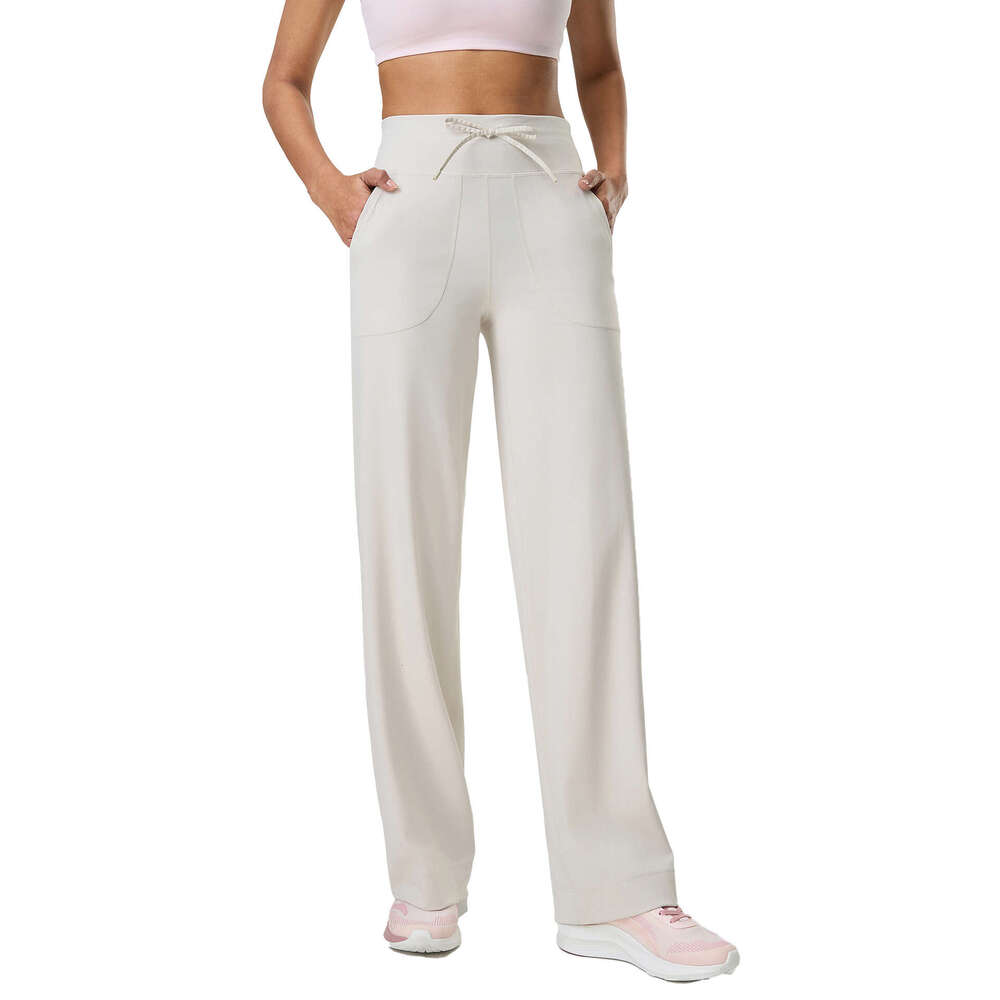 2026 New Double 6 Nylon High Waist Straight Loose Comfortable Elastic Waistband Sports Casual Yoga Pants Women Dl336 WKERSIY