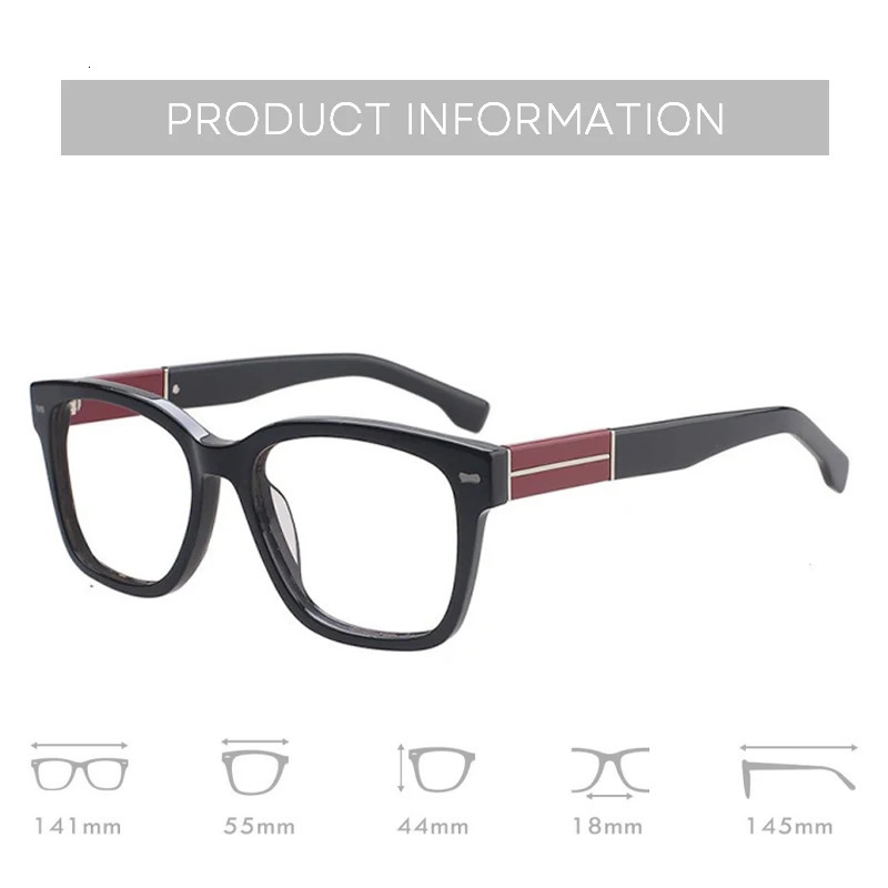 BLUEMOKY Retro Acetate Square Prescription Glasses Progressive Myopia Suitable for Neutral Pochromic Anti Blue Light 260207