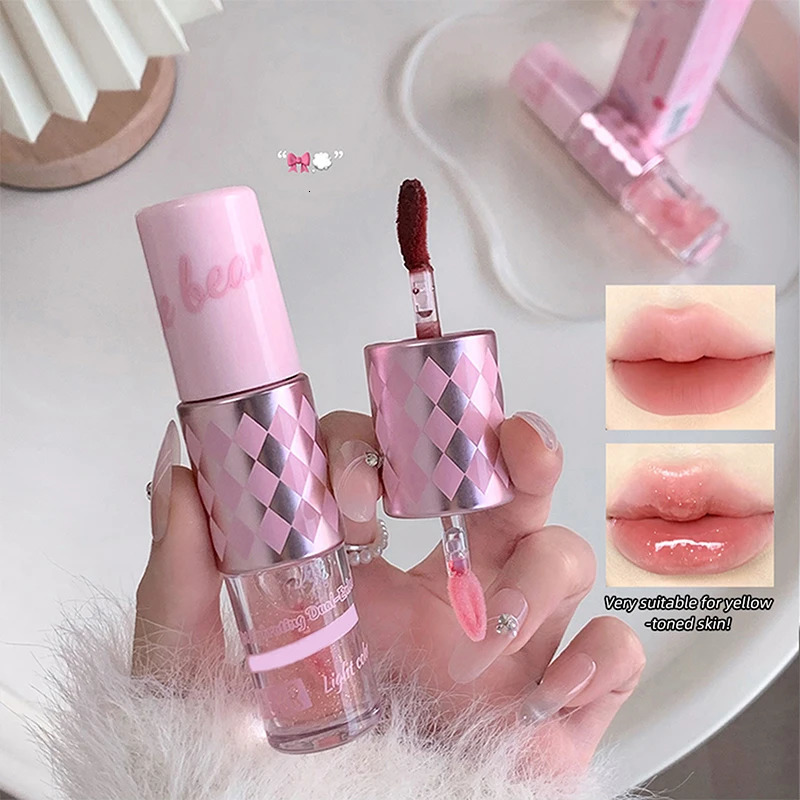 6Pcs Gege bear Velvet Mist Dewy Dual-Ended Lip Gloss Hydrating Lip Gloss 2-in-1 Layering 260129