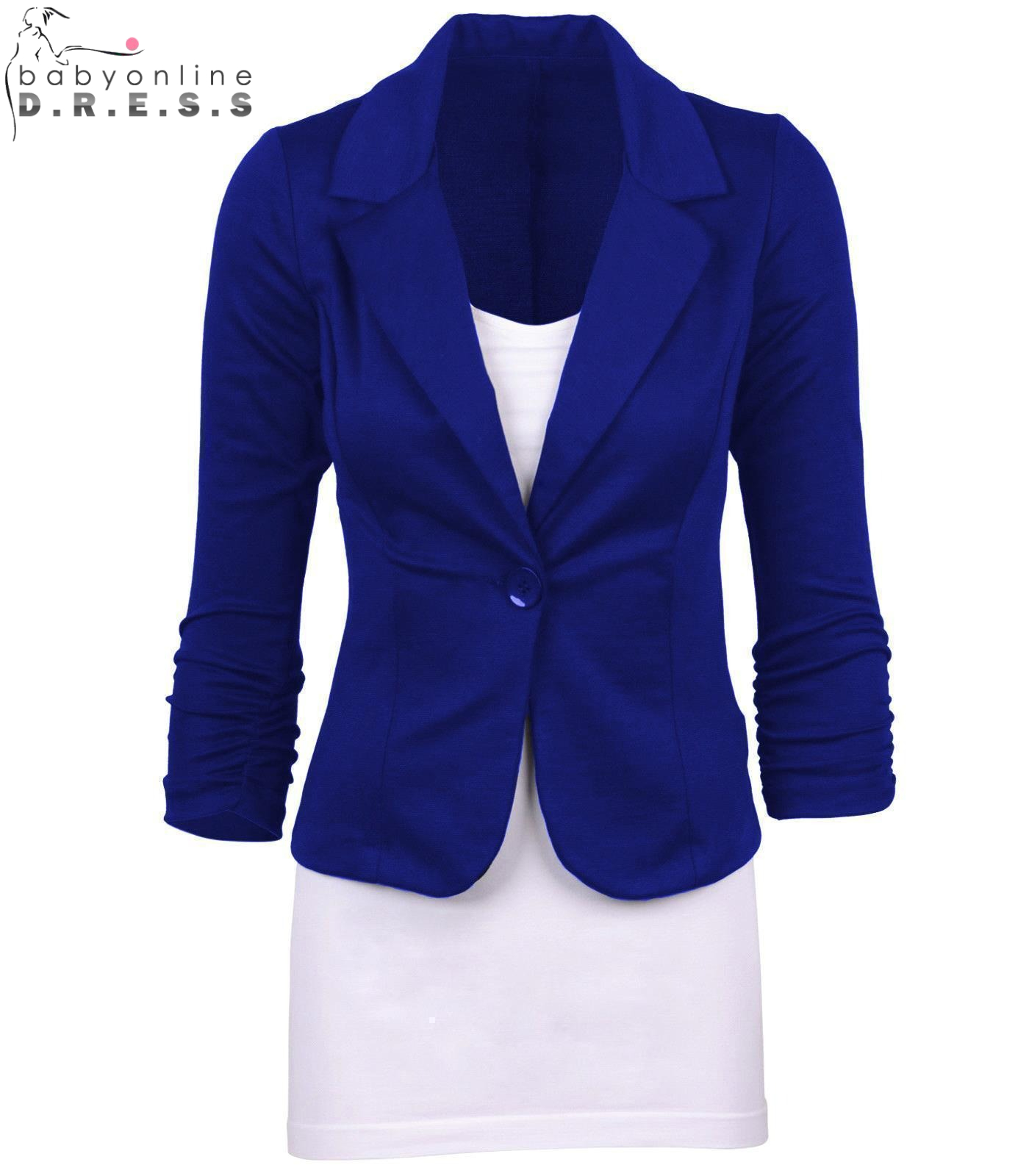 BABYONLINE D.R.E.S.S. Women's Elegant 2-Piece Office Outfit Slim-Fit Black Ruched Sleeve Blazer with Sleeveless Red Bodycon Mini Dress for Busine