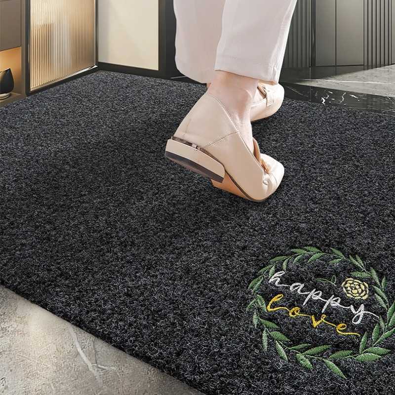 PVC Door Mat Non Slip Entrance Rug Waterproof Heavy Duty Indoor Outdoor Quick Dry Easy Clean Dirt Trapper Floor Mat S260207