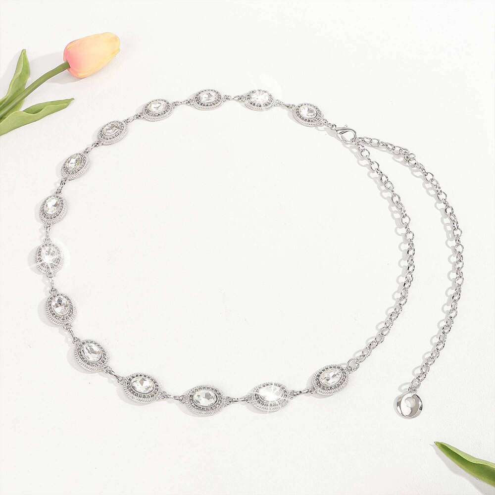 The new diamond-encrusted premium metal accessory goes stylish with dress pants waist chain X260209