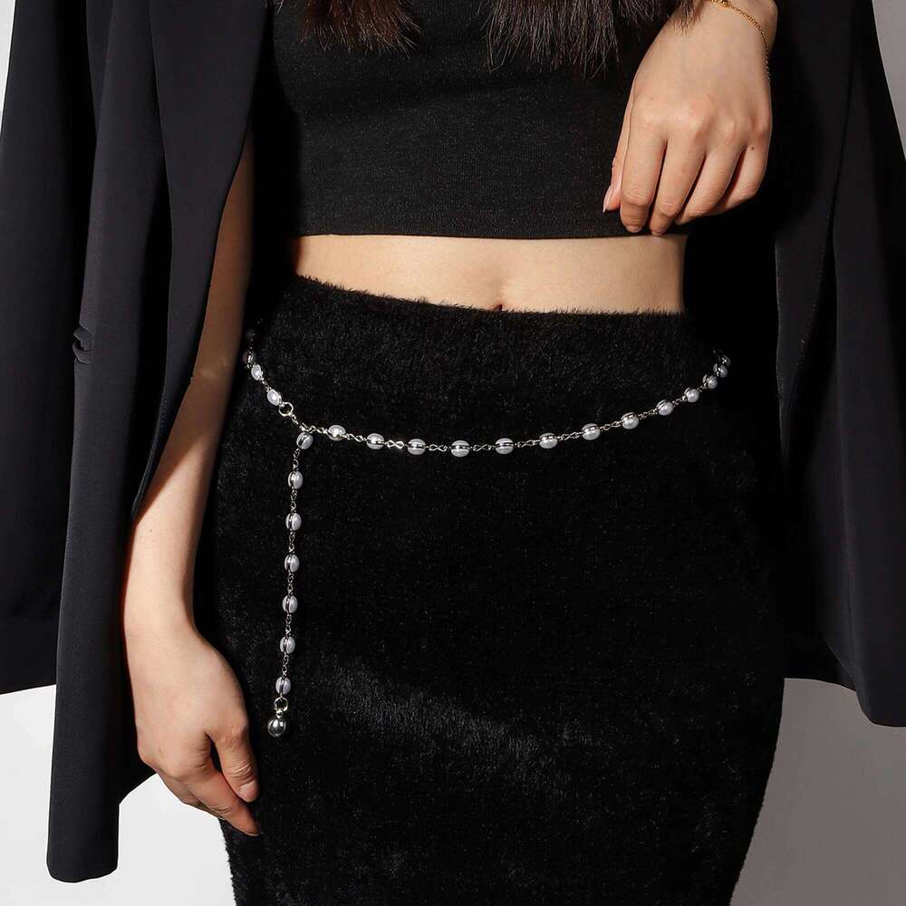 The new pearl simple everything fashion women thin waist with dress temperament chain X260209
