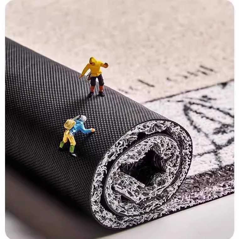 Cartoon entrance door mat for scraping dirt and mud PVC loop mat can be cut to size dirt-resistant wear-resistant non-slip easy to maintain S260207