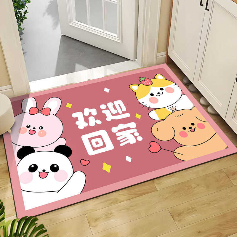 Entrance Door Welcome Home Mat Household Entrance Bathroom Door Mat Non-Slip Water Absorbent Wear-Resistant Entrance Mat S260207