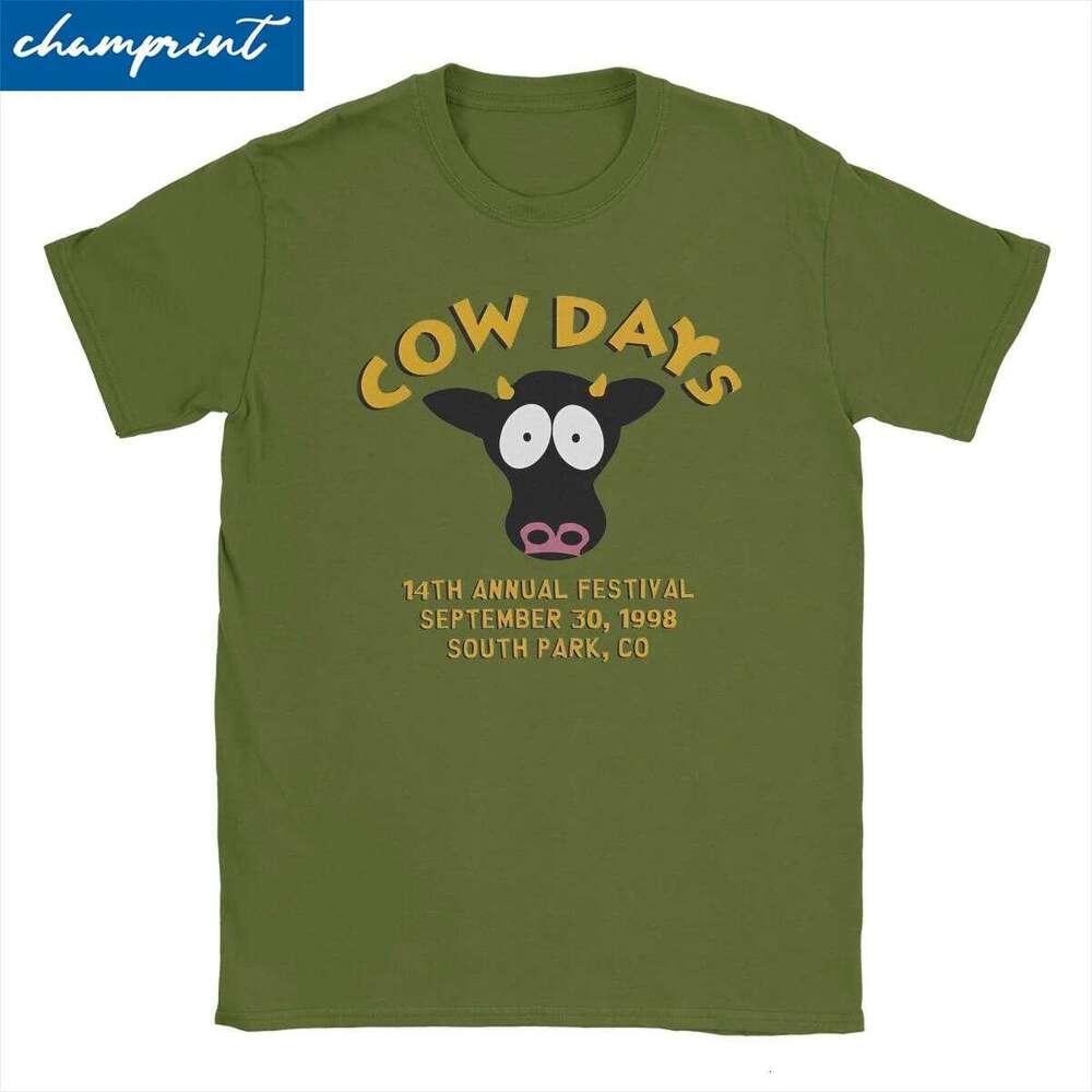 Men Women Cow Days '98 T Shirts Southparks Pure Cotton Clothes Funny Short Sleeve Crewneck Tee Shirt Gift Idea T-Shirt X260209