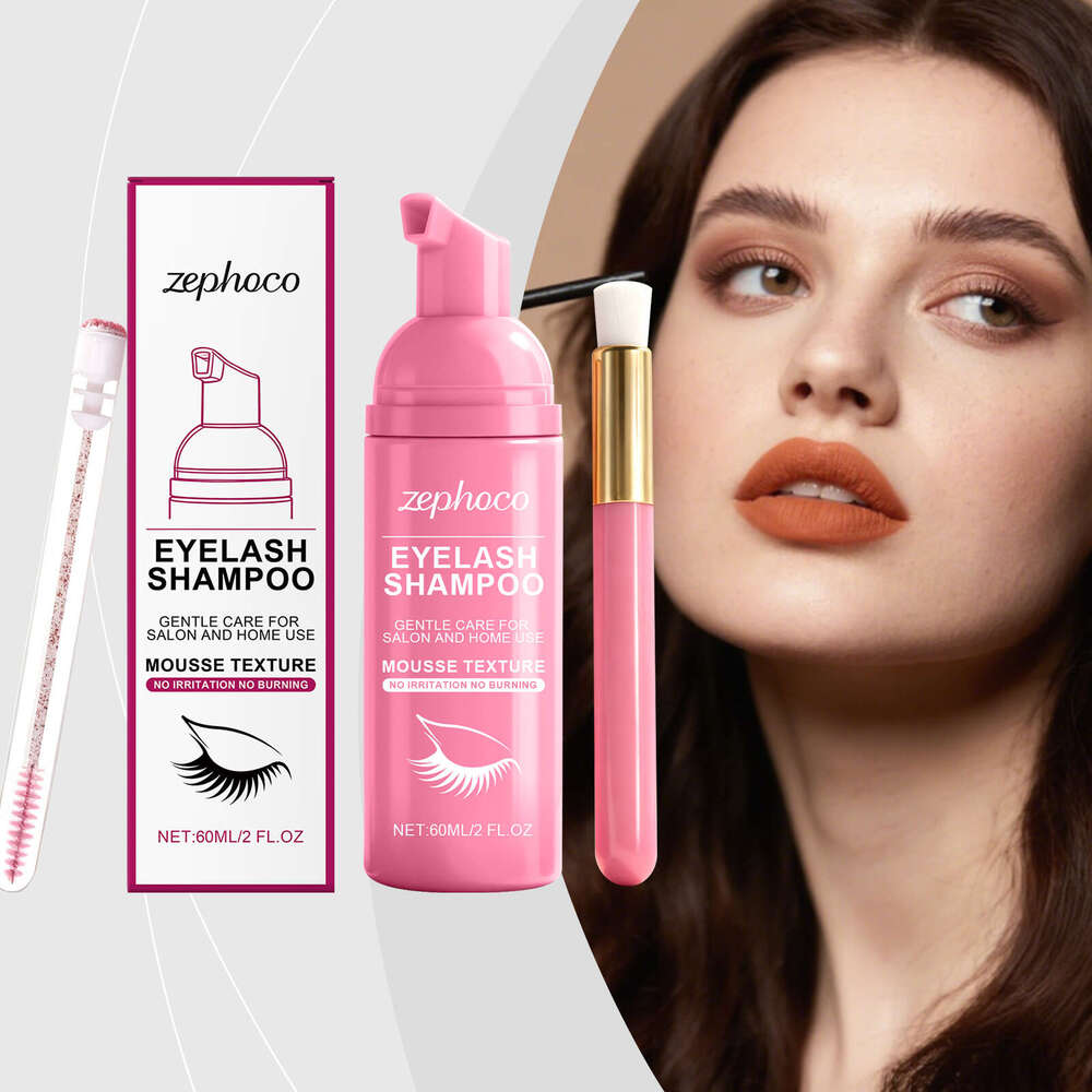 zephoco Eyelash Cleaning Care Set Gentle ingredients gentle cleansing, smoothness, and moisturizing, convenient for daily care