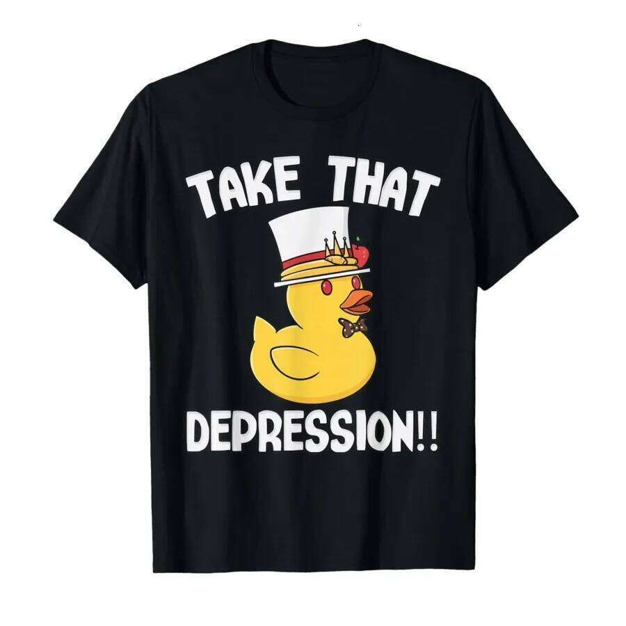 Take Thats Depression Funny Rubber Lucifer Duck T-shirt for Women Short Sleeve Tops Summer Casual Tshirt Clothing X260209