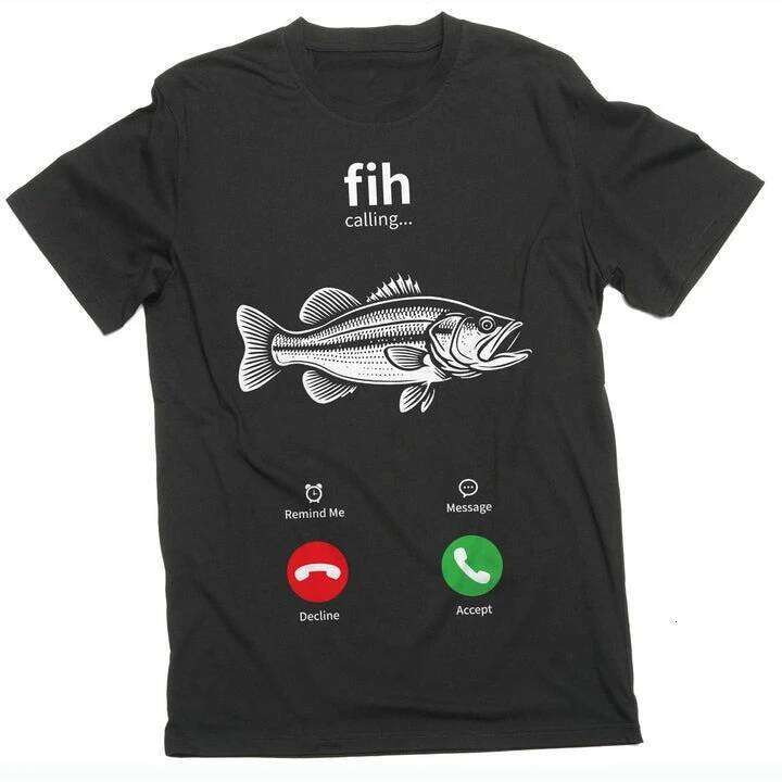 Women T-Shirts Fih Calling Remind Me Message Decline Accept Phone Call Fish Awesome Tees Short Sleeve T Shirts Clothing Y2K Top X260209