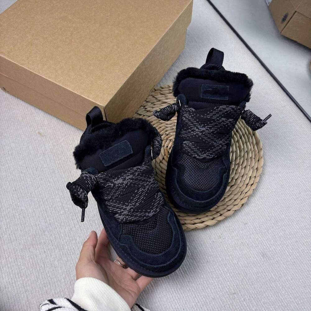 snow warm winter style, slip-on leather Mel low-cut short boots, lace-up genuine leather, thick-soled cotton boots 4345018