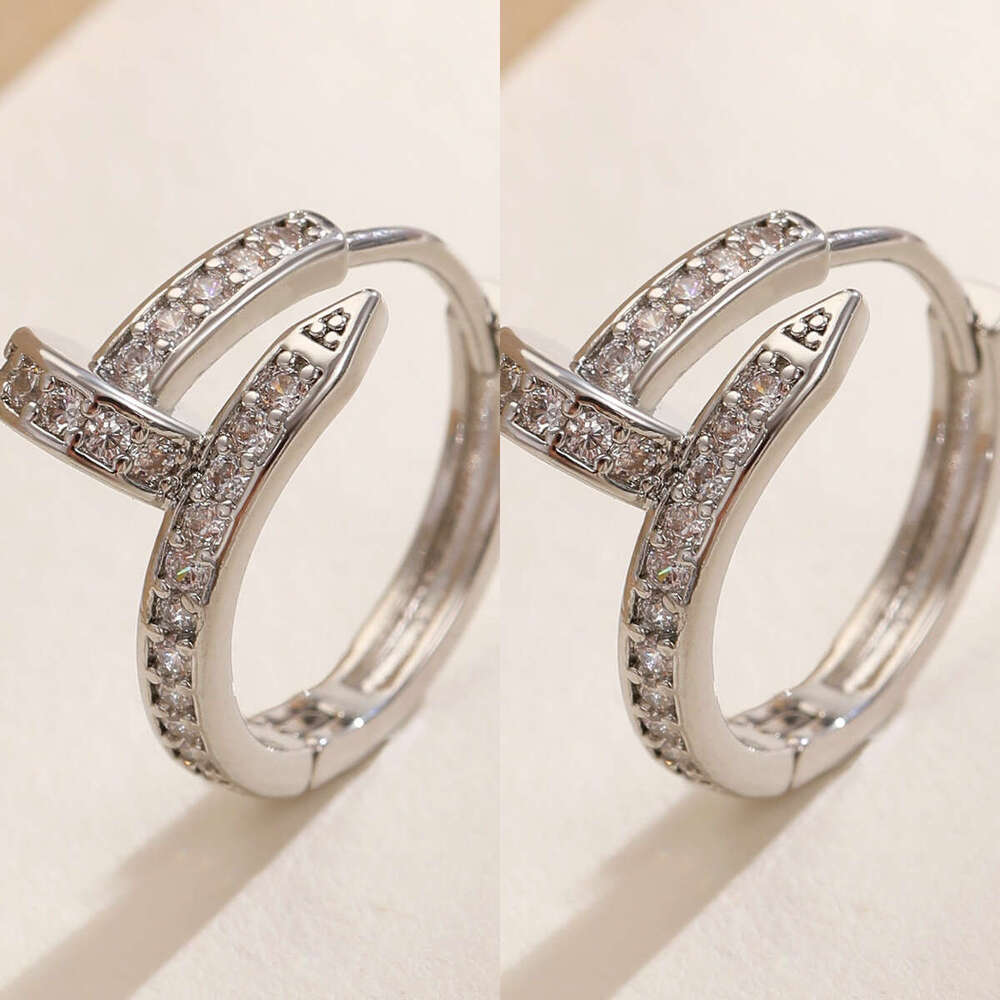 Earrings for Women Diamond Earrings European American Niche Diamond-Studded Stud Single Ear Buckle Personality Hoop Earrings