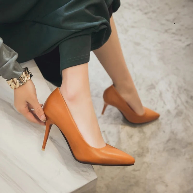 Fashion High Heel Pumps Shoes Elegant Pink Black Nude Thin Heeled Sexy Office Wedding Ladies Large Size 48 260208