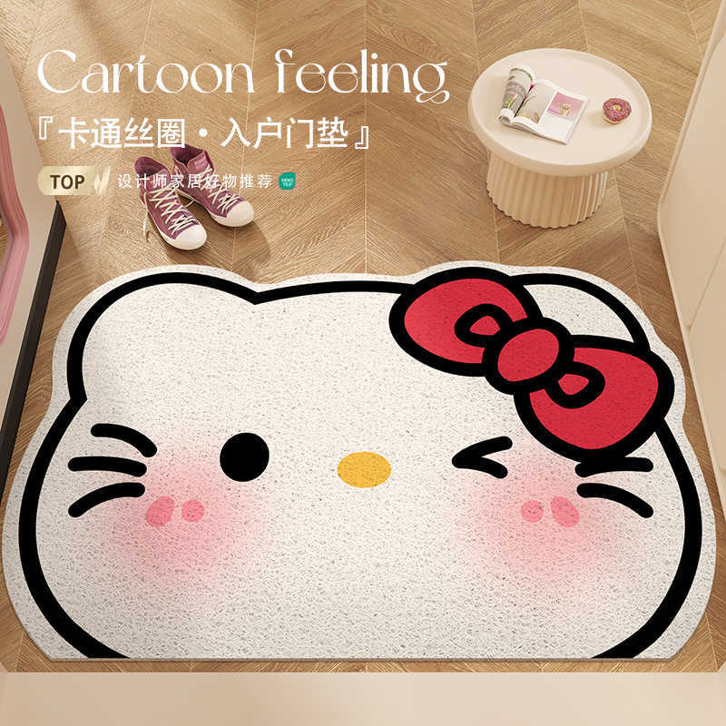 Door mat for the entrance outdoor silk loop mat cute kitty entrance mat home use dirt-resistant dust-removing non-slip mat S260207