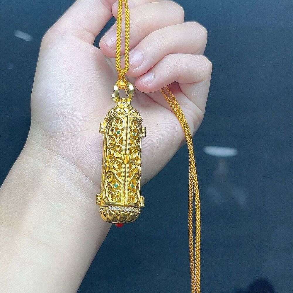 Fortune God New Chinese Wealth-Attracting Necklace, Inlaid With Diamonds, Openable Portable Ancient Pendant, Niche National Style