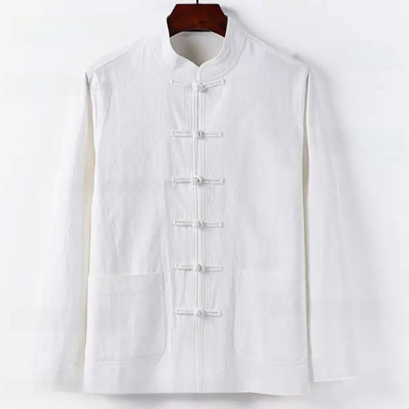 Mardi Hefxessdr Plus Size XL Male Jacket Chinese Style Cotton Linen Long Sleeve Tang Suit Kung Fu Shirt Cardigan Coat Oriental Hanfu