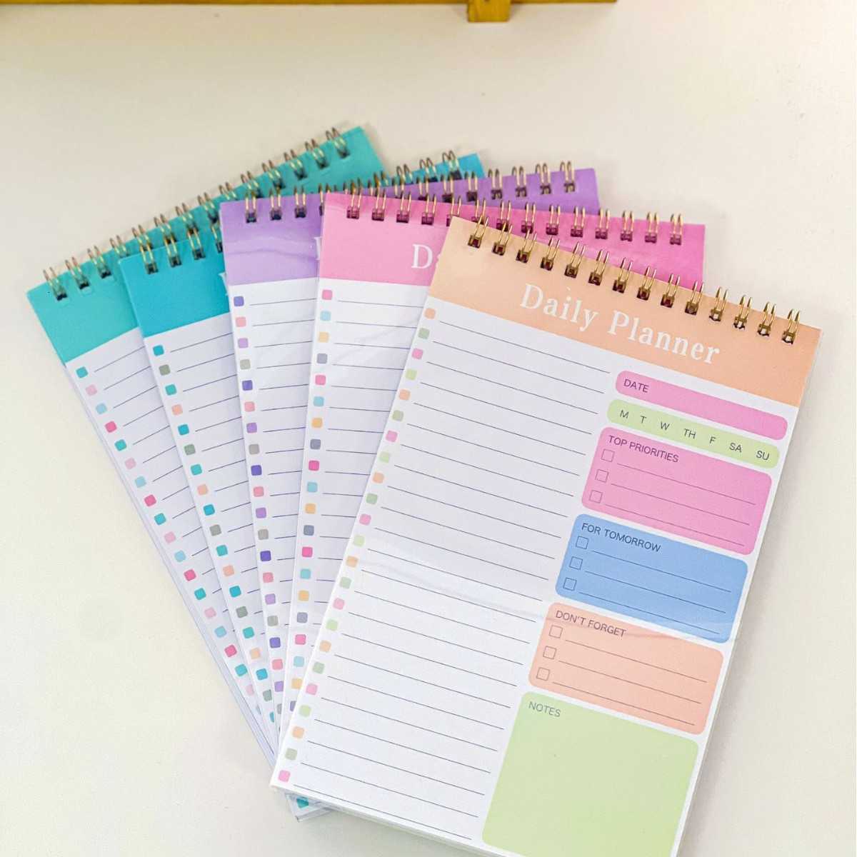 Beginners loose-leaf notebook with transparent coil weekly A5 coil notebook for high school time planning for teachers S260209