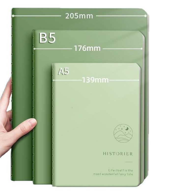 Notebook Ins Simple Softcover B5 Large Softcover Notebook A5 Student Thickened Leather Stitched Notebook S260209