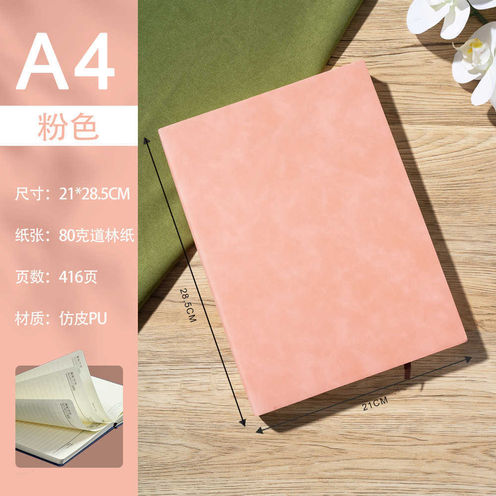 A4 extra-thick notebook soft cover thickened business notepad student office stationery notebook can be printed with gold foil S260209OWTJ
