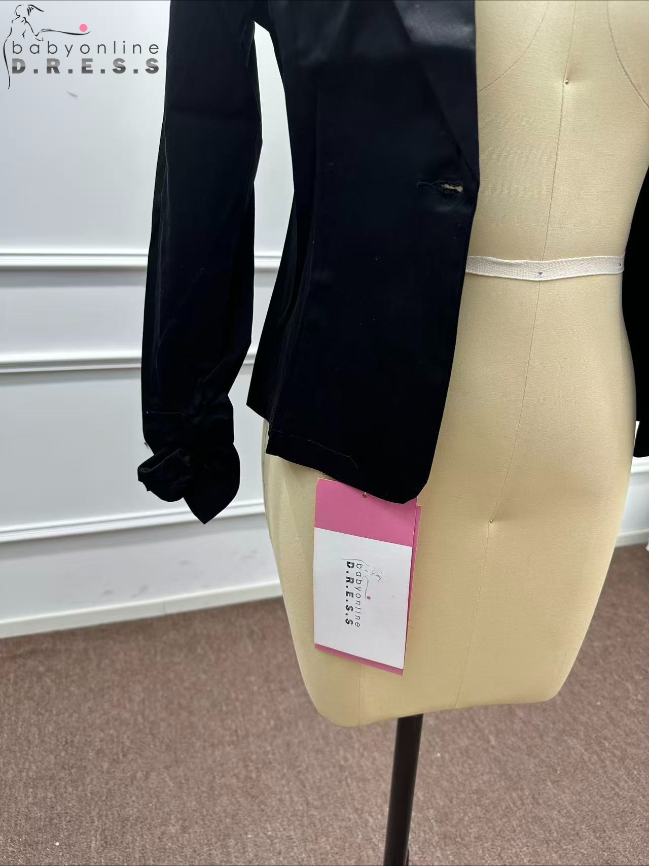 BABYONLINE D.R.E.S.S. Women's Elegant 2-Piece Office Outfit Slim-Fit Black Ruched Sleeve Blazer with Sleeveless Red Bodycon Mini Dress for Busine