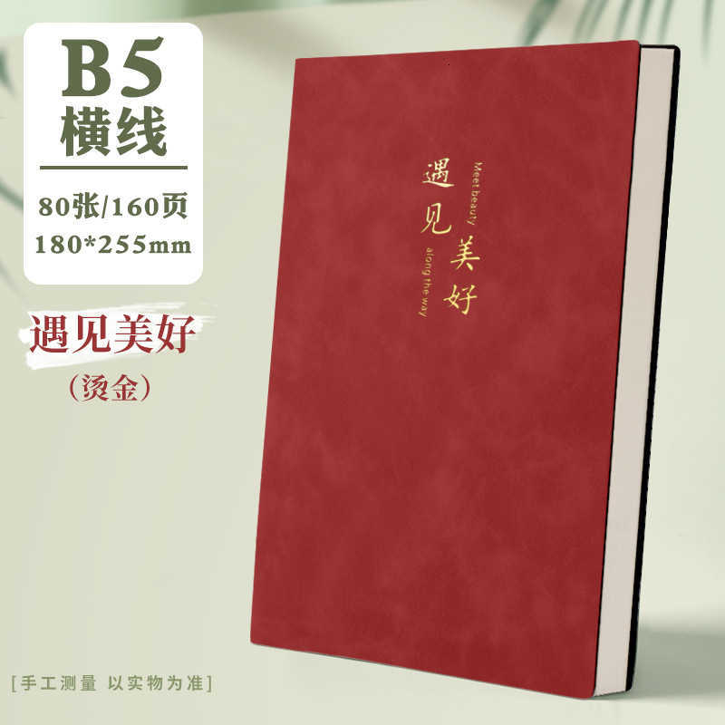 High-Value Gold Stamping B5 Notebook Simple Ins Style Diary Engraved Journal Business Office Record S260209
