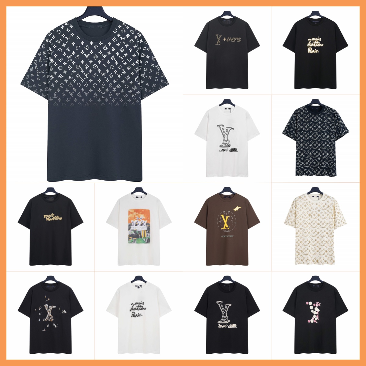designer shirt shirts high quality t shirt Men Luxurious classic LOGO letter print short-sleeved Top Women's casual T-shirt Men's cotton round-neck pullover T-shirt XS-L