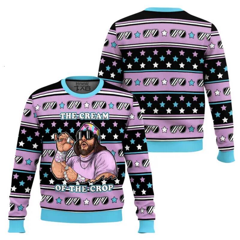 Bestseller Macho Man The Cream of the Crop Pro Wrestling Ugly Sweater for Men Holiday Party Xmas Pullover Family Christmas Gift ddmytues