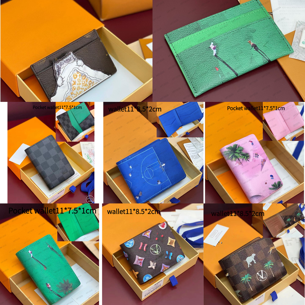 10A letter skiing, basketball pocket golf Donut designer Classic checkbook ID leather Credit 2026 new style pocket animals leather Street portecarte card holder