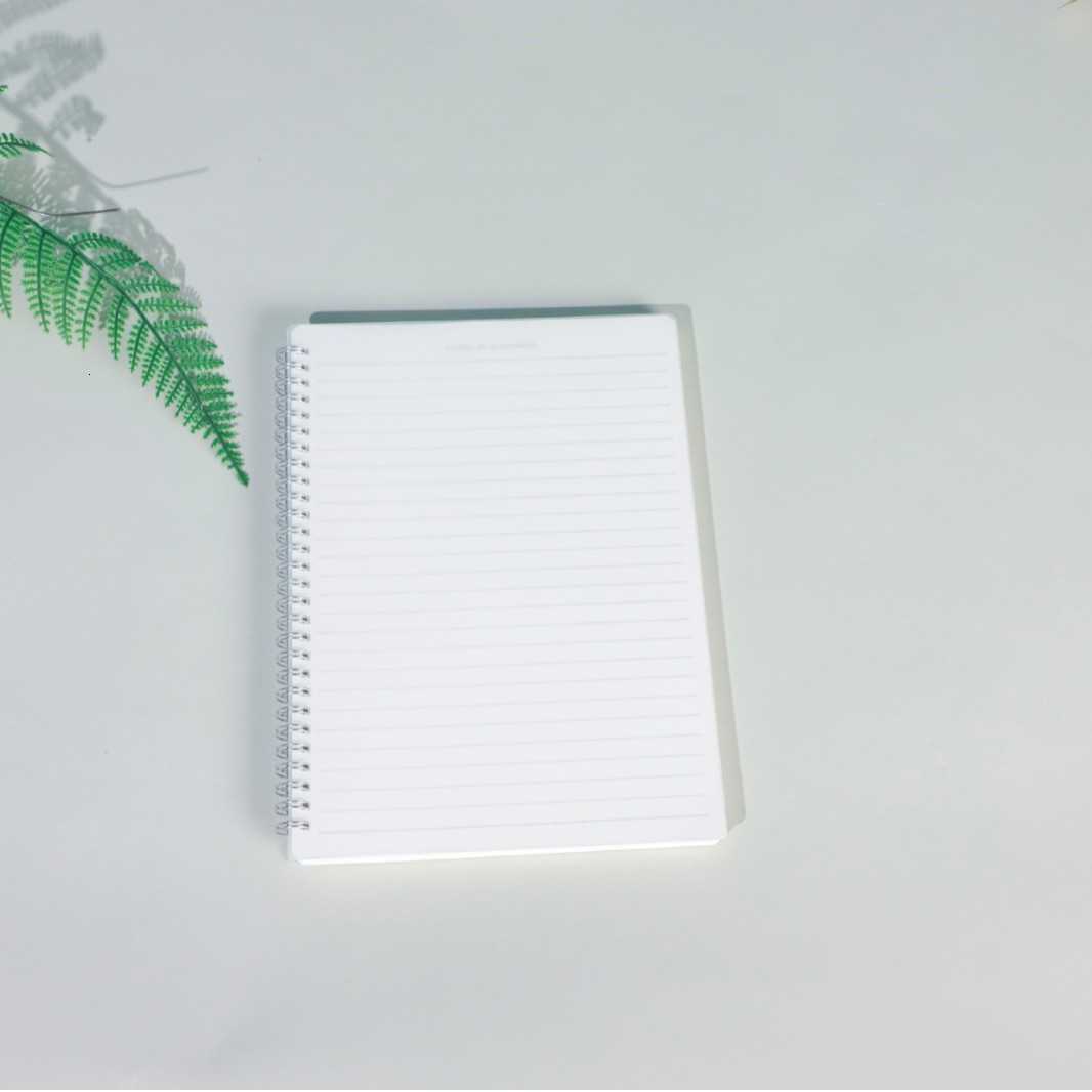 Simple B5/A5 Transparent Coil Notebook Ink-Proof Grid Notebook Horizontal Lines Thickened PP Student Workbook S260209