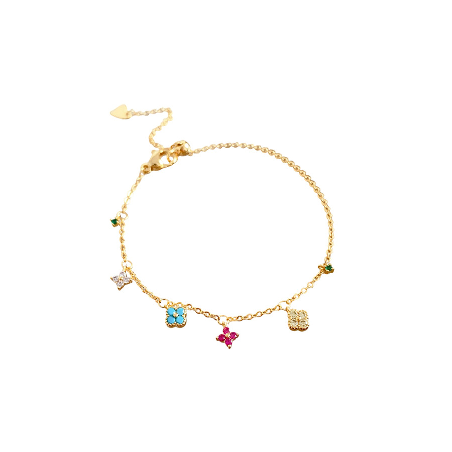 Zircon clover flower tassel bracelet, light luxury, high-end, sweet, niche, versatile, fashionable jewelry wholesale - view 9