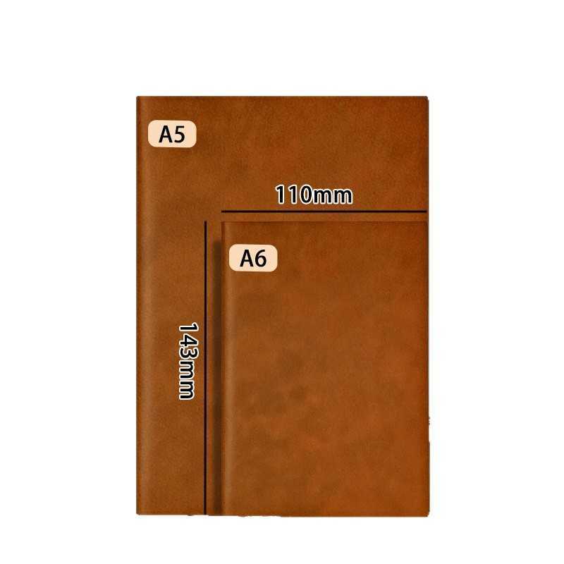 Solid Color A5 Simple Notebook for Business Students Exam Preparation and Office Use Leather-Covered Notebook Collection S260209