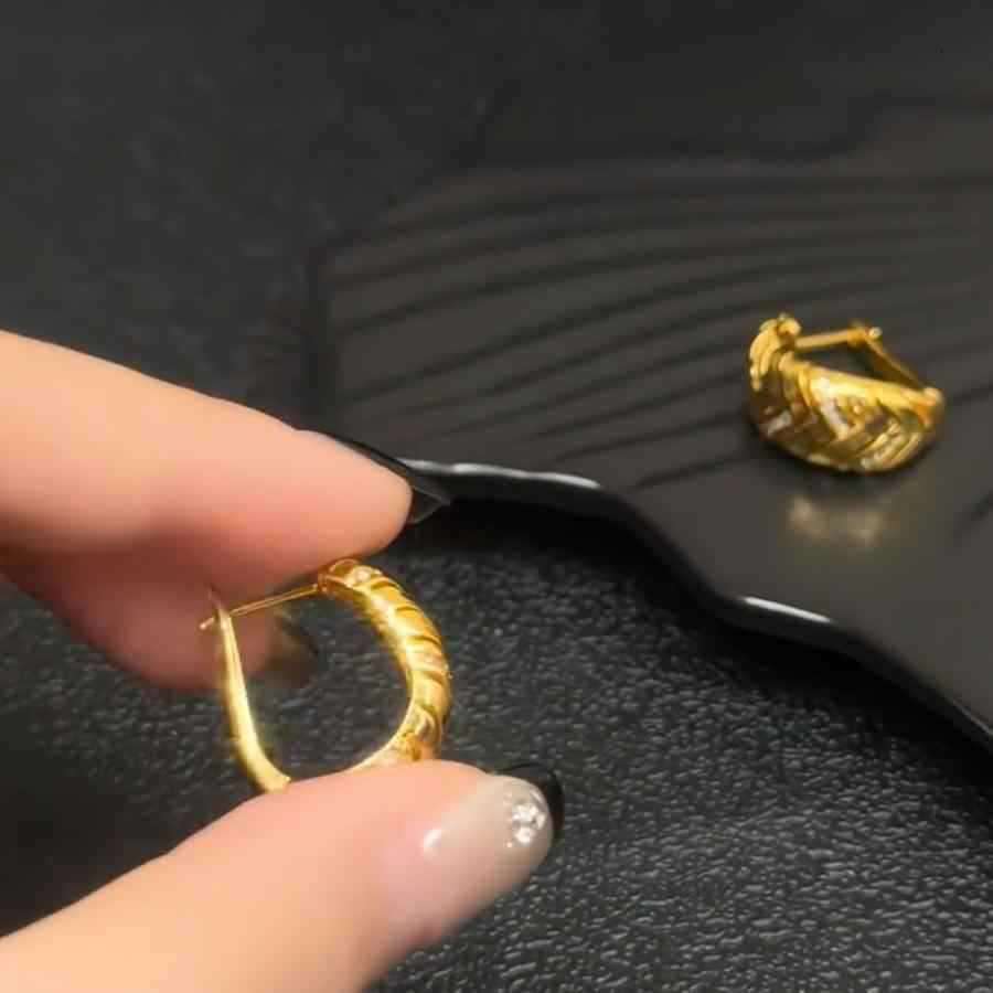 Wheat Earring French Vintage Diamond Design Fashion Jewelry Versatile Everyday Earrings