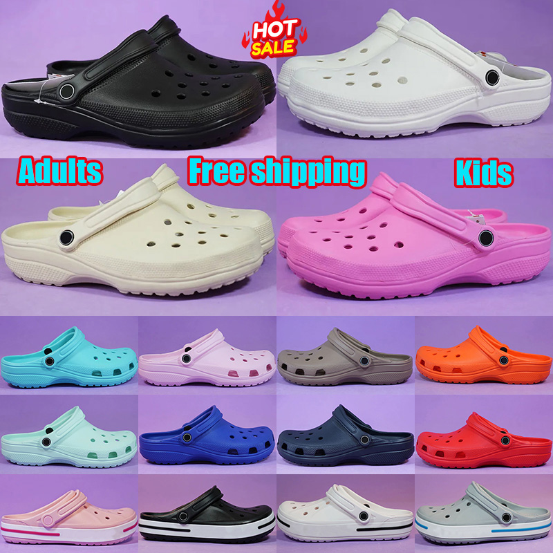 Free shipping slides designer croc sandals men women adults kids famous slippers durable clogs white summer outdoor beach sandal shoes crocsandal