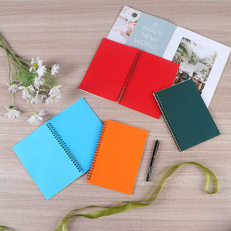 Coiled Kraft Paper Notebook Thickened Simple Office Meeting Notebook Side-Flip Loose-Leaf Tearable Notebook S260209