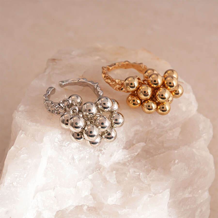 Irregular Spherical Ring Fringe Open Design Niche Ring for Index Finger Luxury Handcrafted Jewelry