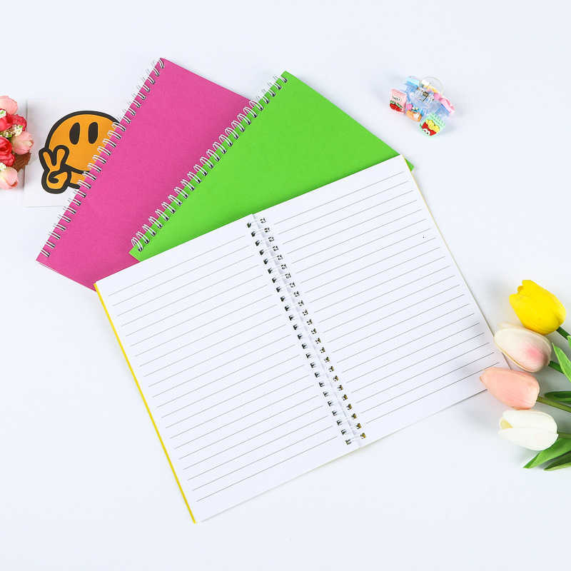 A5 spiral notebook new A5 lined notebook solid color notepad simple and artistic notepad for middle school students S260209