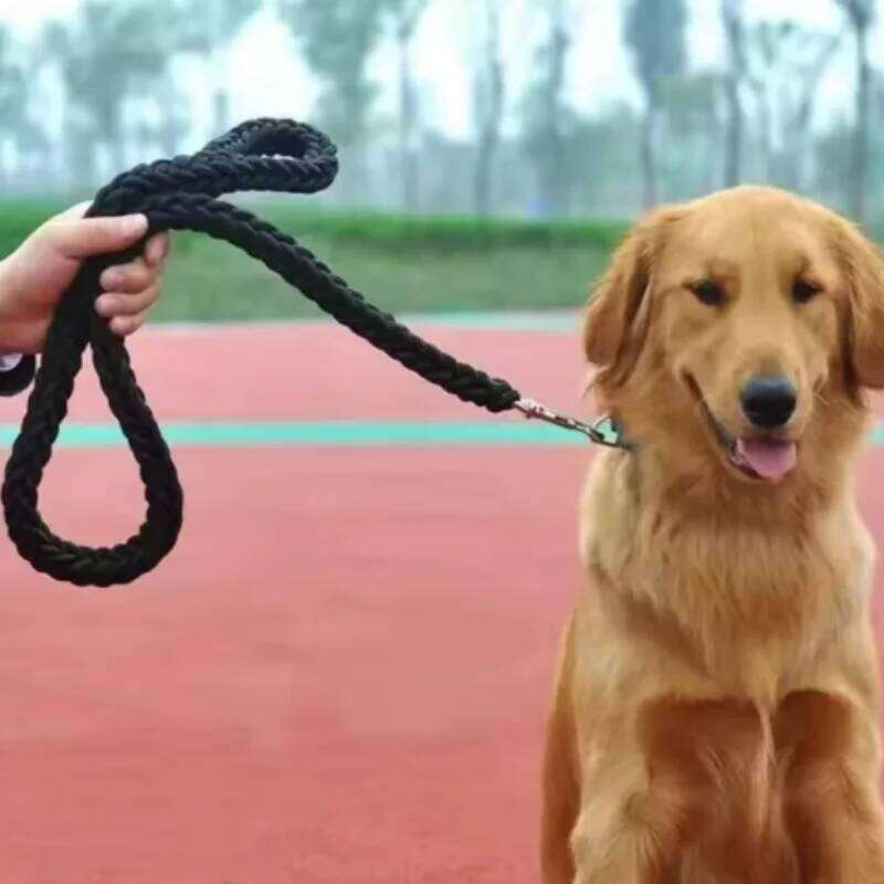 Nylon Braided Large Dog Leash Traction Thick Hand Rope for Bulldog Rottweiler Hound Dogs Pet Walking Accessory 26H0210