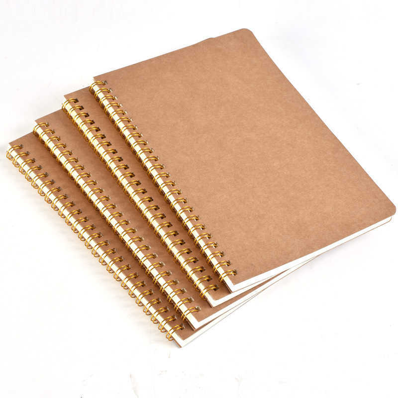 A5 kraft paper cover notebook dot matrix grid coil book office Notepad student exercise book S260209