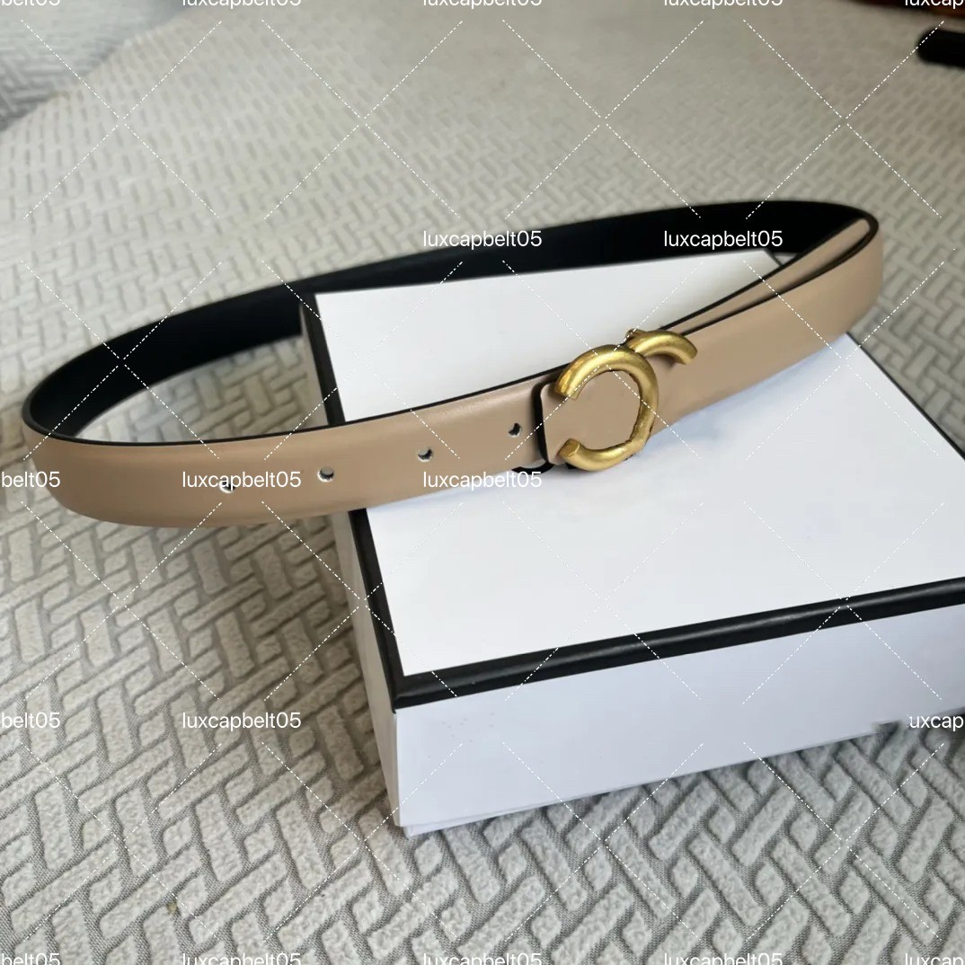 Designer belt for Womens luxury Thin Letters Fashion Lady Brown Waistband Black Gold Buckle Belt Beige Classic high quality