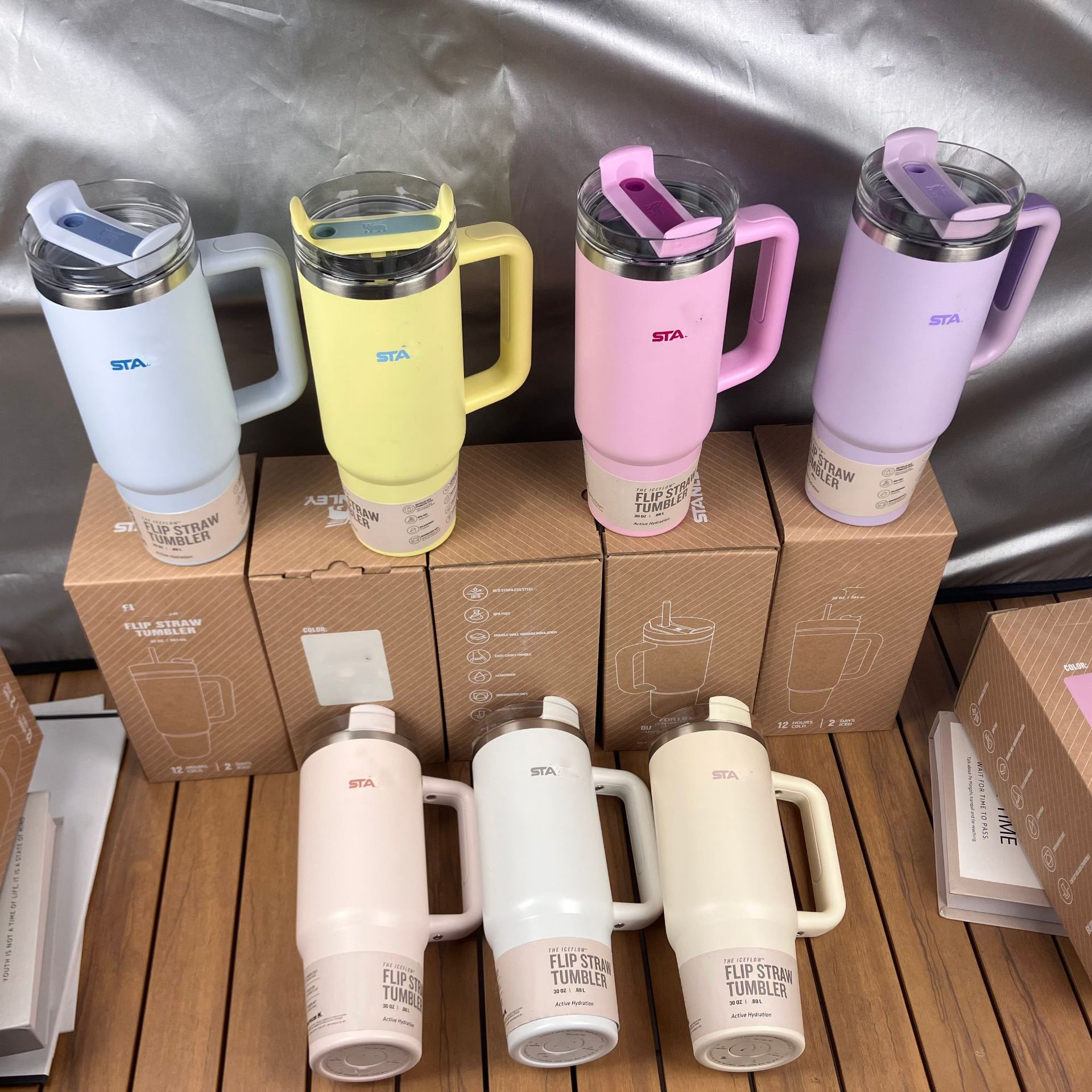 Water Bottles 30oz Mug Tumbler With Handle Insulated Stainless Steel Coffee Lids Straw Termoses For Travel Vacuum Iced Cup