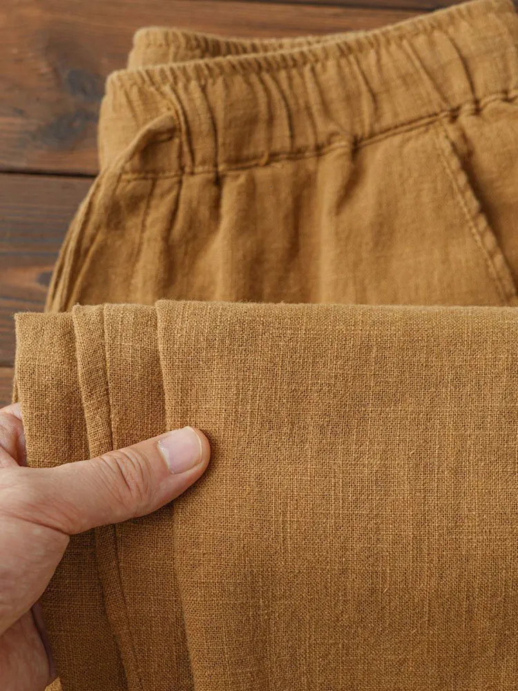 Casual Cotton Linen Chino Pants Men Wide Leg Lightweight Baggy Cotton Sweatpants Male Sport Jogger Straight Work Trousers 260311