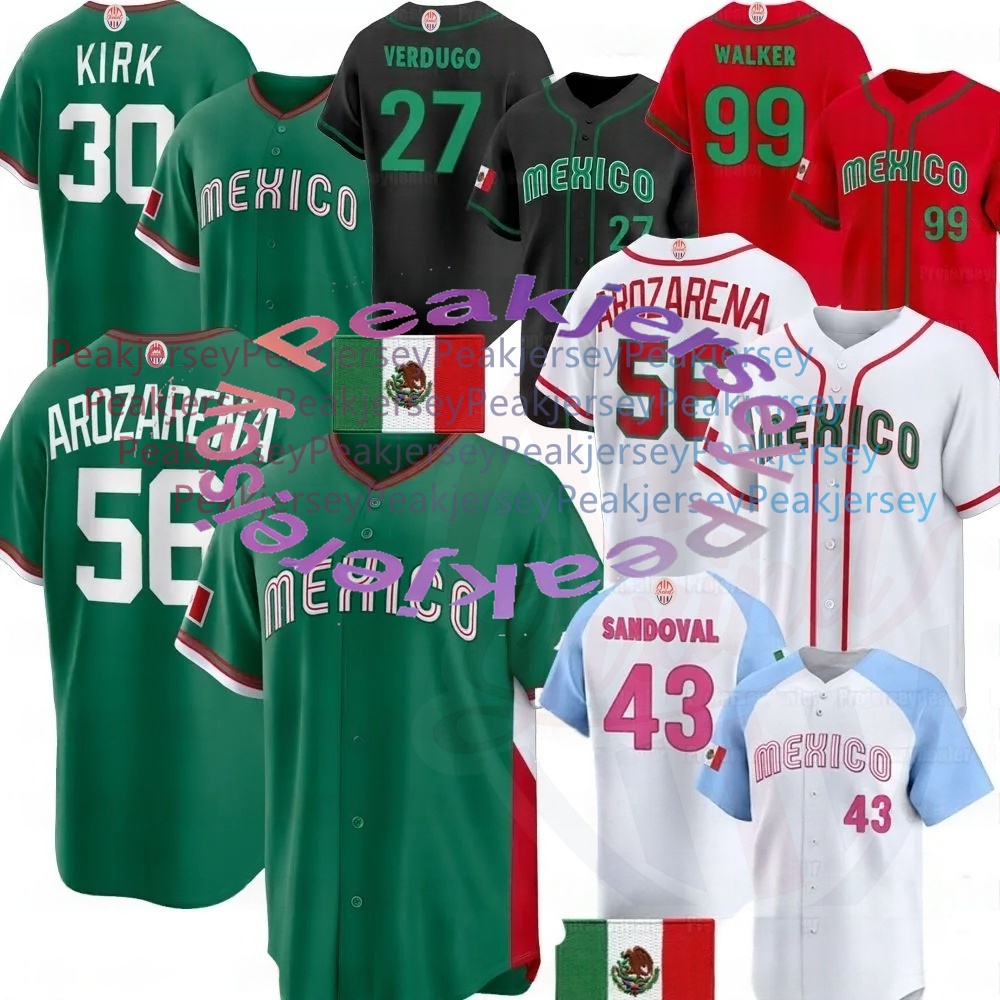 56 Randy Arozarena Mexico 2026 WBC Jerseys World Baseball Classic Jarren Duran Luis Urias Taijuan Walker Alejandro Kirk Patrick Sandoval Alec Thomas 22