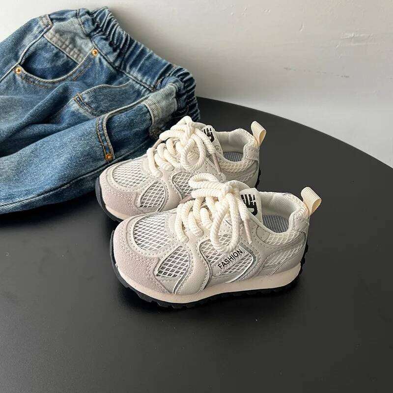 2025 Summer Boys Girls Breathable Hollow Orbit Metallic Sneaker Toddler Kid Casual Fashion Shoe Child Tenis Sports Walking Shoes 26H0210