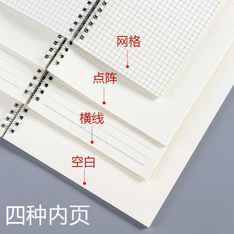 Senmu B5 Transparent PP Coil Notebook A5 Grid Simple Student Square Grid Horizontal Line Notebook S260209