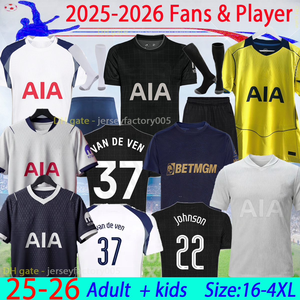 2026 MADDISON soccer jerseys KULUSEVSKI Johnson NDOMBELE tottenham XAVI 25 26 fans football shirts KIDS aldult uniforms KIT 16-4XL