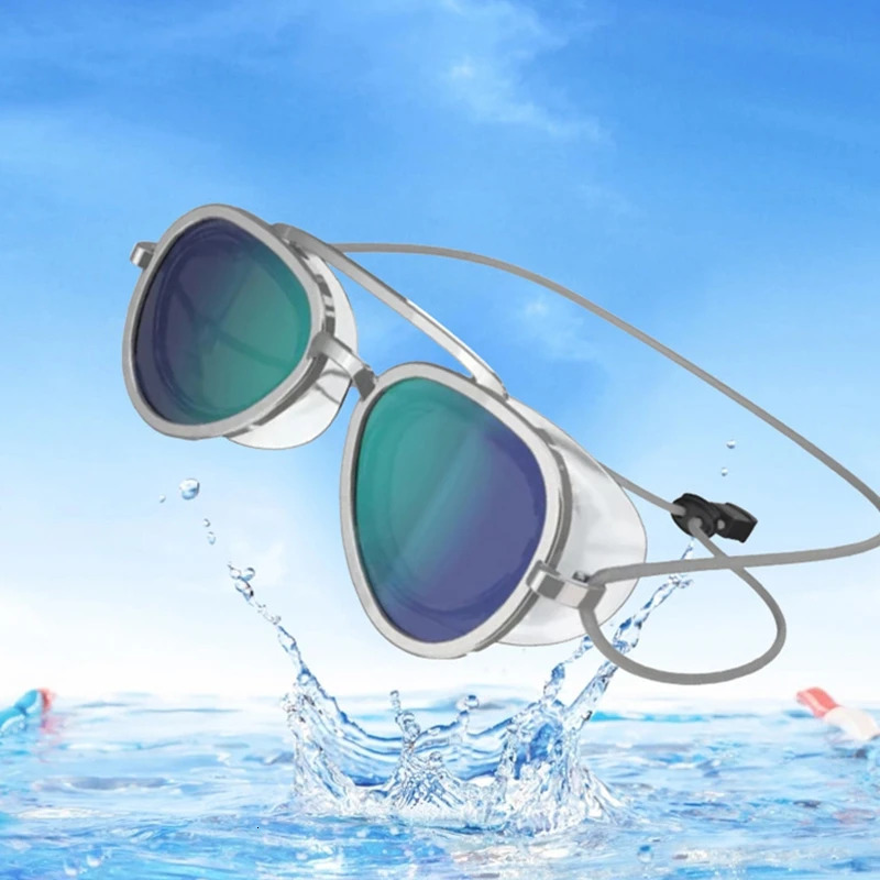 Full-View Anti-Fog Swim Goggle Professional Full Angle Anti Fog Swimming Goggles Swimming Goggles Men Women Retro Goggles 260207