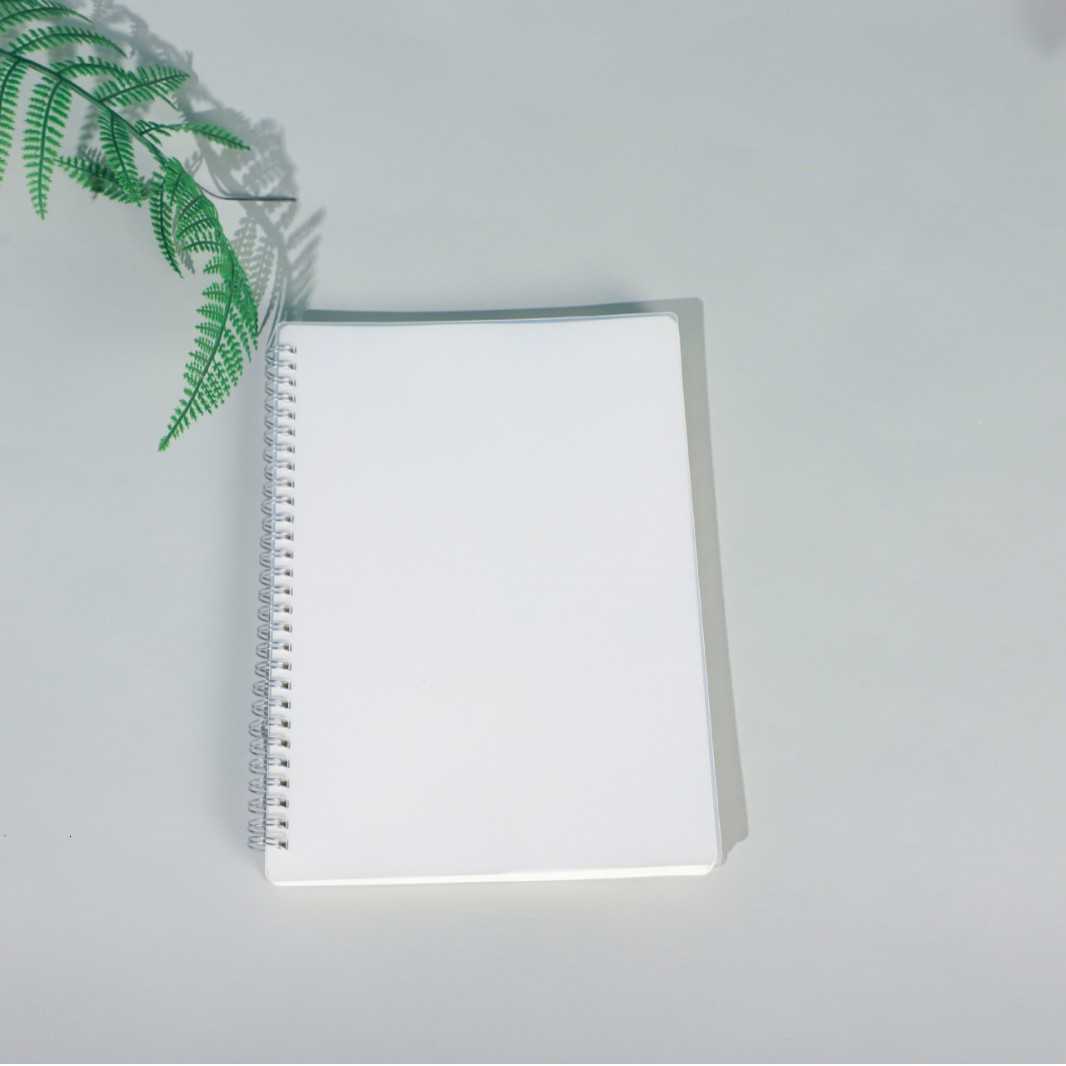 Simple B5/A5 Transparent Coil Notebook Ink-Proof Grid Notebook Horizontal Lines Thickened PP Student Workbook S260209