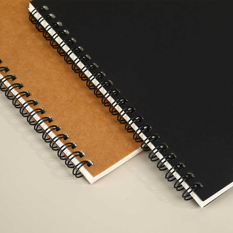 A5 Kraft Paper Spiral Notebook Printable Student Lined Notebook Business Office Notepad S260209