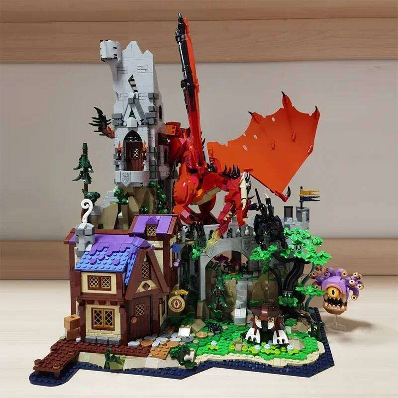 3745PCS Creative Dungeons and Dragons Red Dragon's Tale Building Blocks Assemble Bricks Toy Gift For Children Adult 26H0209